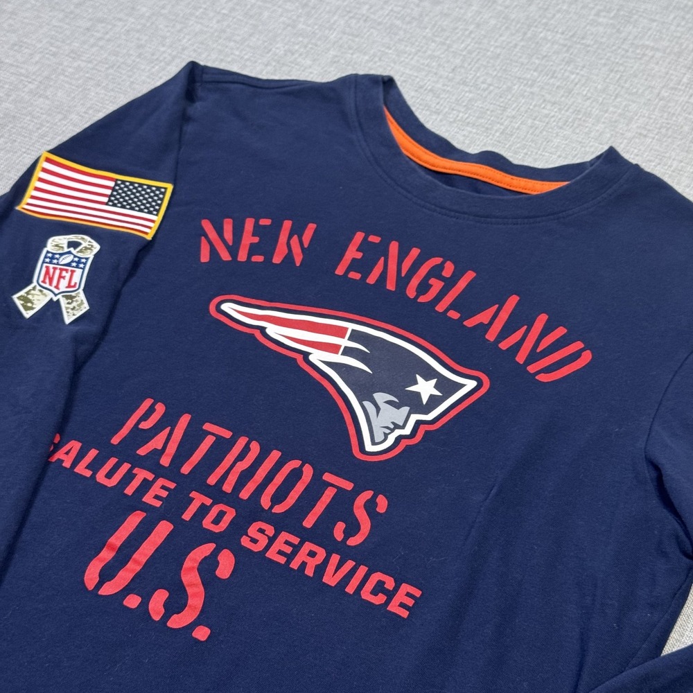 Nike New England Patriots Salute Service Shirt Mens S Blue NFL Football Dri-FIT